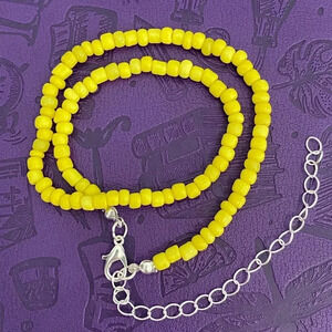 Handmade Yellow Seed Bead Choker Necklace